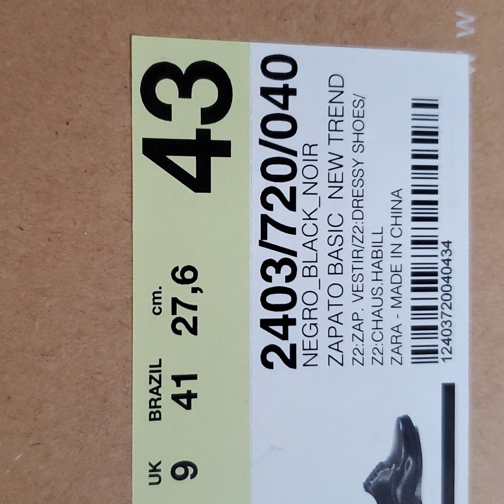 ZARA MENS BLACK DRESS SHOES size 10 ZAPATO BASIC NEW TREND - Picture 5 of 5